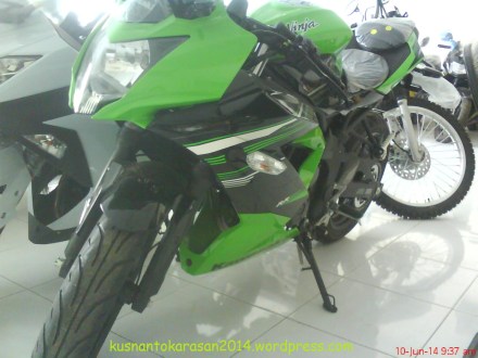 Tampak samping depan Ninja 250 RR Mono.