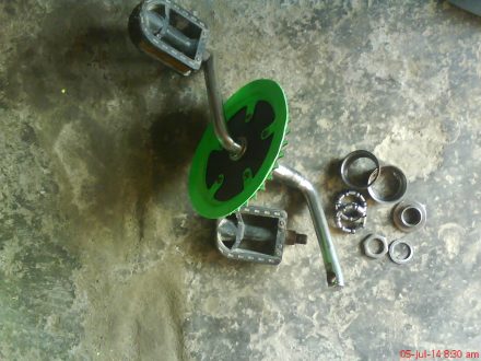 gear, pedal, kom tengah sepeda