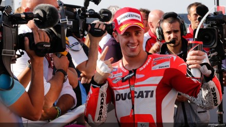 keceriaan Andrea Dovizioso meraih pole position