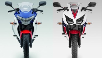 Headlamp single eye (kiri) pada CBR 150R import, headlamp dual keen eyes (Kanan) pada CBR 150R lokal.