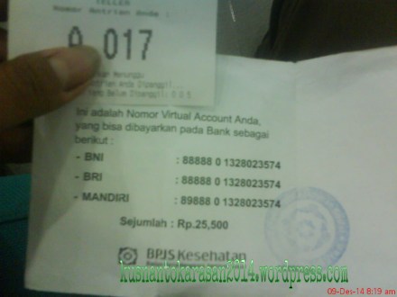 Nomor antrian bank dan nomor Virtual Account