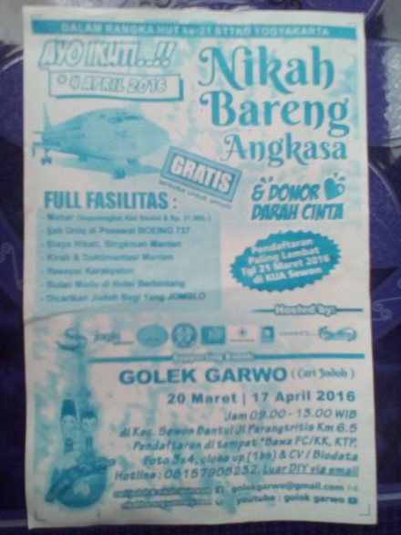 Brosur Nikah Bareng Angkasa 2016
