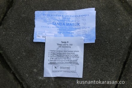 Harga Tiket Masuk Obyek Waisata Goa Selarong