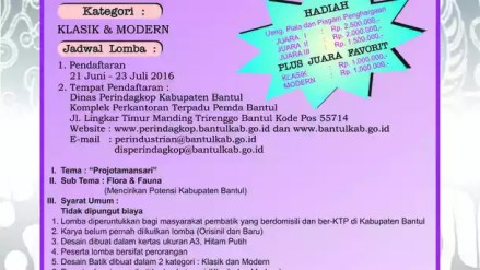 Lomba desain batik khas Bantul 2016