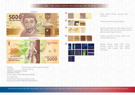 Ciri-ciri uang 5000 rupiah te 2016