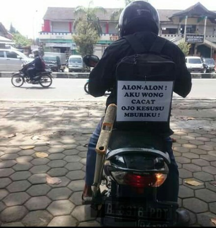 Pesan pengendara motor difabel