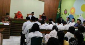 Suasana sidang tertutup kasus pengeroyokan yang menewasksn Adnan Wirawan, pelajar SMA Muh1 Jogja