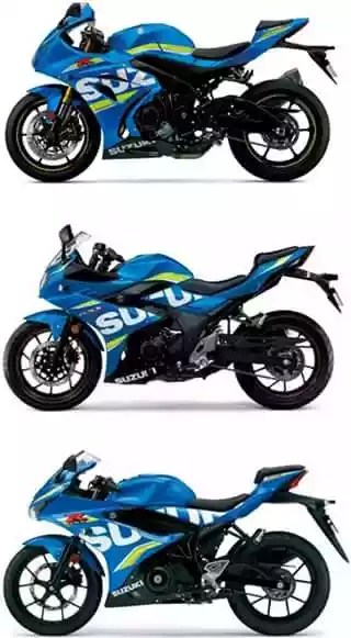 Tampak samping kiri Suzuki GSX-R 150, 250 & 1000
