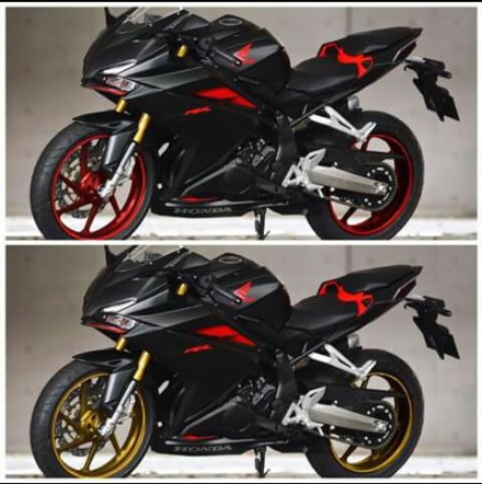 All New Honda CBR 250 RR velg di cat warna merah dan emas